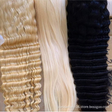 Russian blonde virgin hair curly human extensions,curly hair products/bundles,virgin deep curly hair peruvian in china